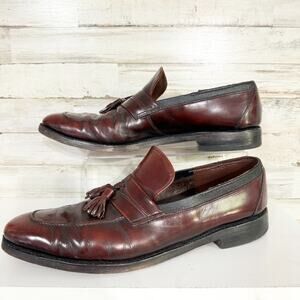 Allen Edmonds Loafers Mens Biscayne 11.5 Burgundy Leather Tassel Shoes Vintage